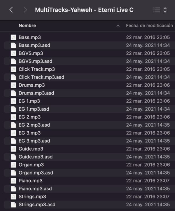 Multitracks - Yahweh ETERNO-LIVE- Tono: C BPM: 69 - Imagen 2