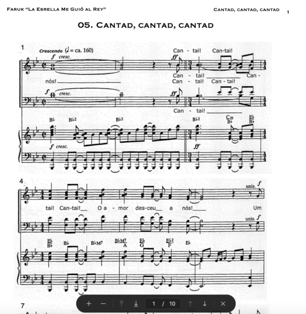 Musical "FARUK -La Estrella Me Guio Al Rey"-Partitura - Imagen 7