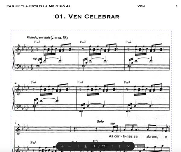 Musical "FARUK -La Estrella Me Guio Al Rey"-Partitura - Imagen 2