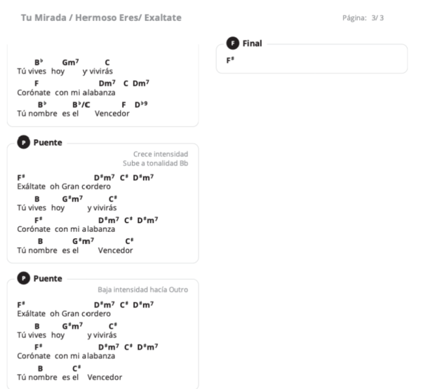 Multitracks - Tus ojos Hermoso eres Exaltate (Regalo Charts notas) - Imagen 4