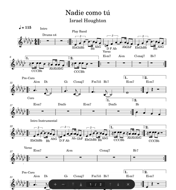 Charts - Nadie Como Tú (feat. Aaron Moses, Israel Houghton, Adrienne Houghton) - Imagen 3