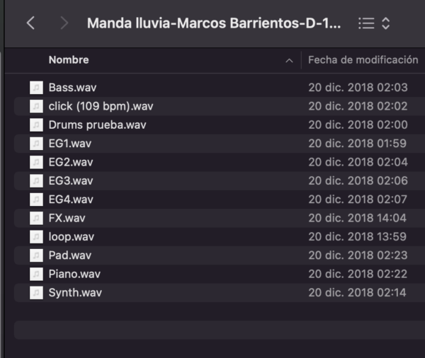 Multitracks-  Manda Lluvia - Marcos Barrientos-D-110 Bpm - Imagen 2