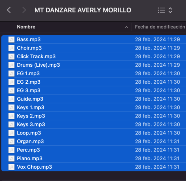 Multitracks - Danzaré-Averly Morillo-Tono:  E  BPM:  130 - Imagen 2
